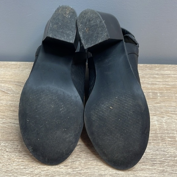 Harlow Perforated Peep Toe Sling Back Bootie Black Vegan Leather Velcro Strap 9 - Picture 9 of 12